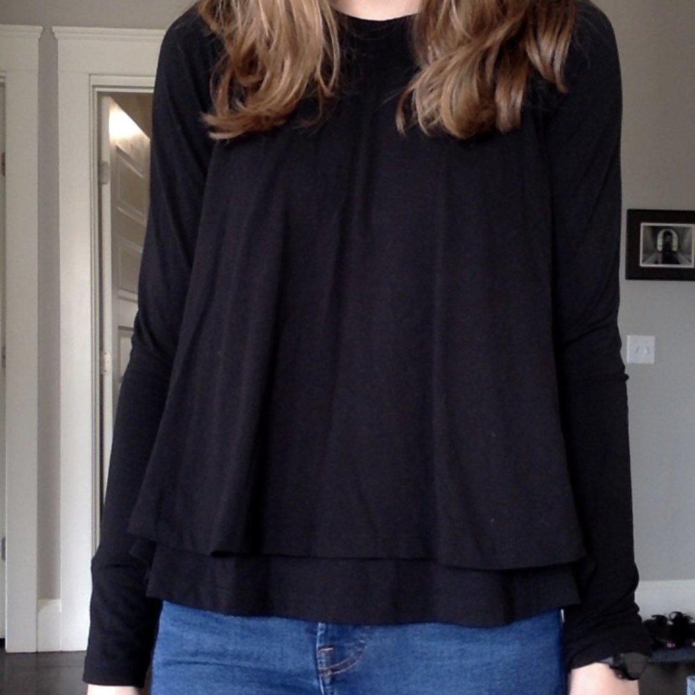 Long sleeve layered boxy top